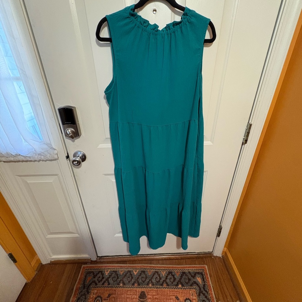Max Studio Turquoise Ruffled Dress - Picture 3 of 5